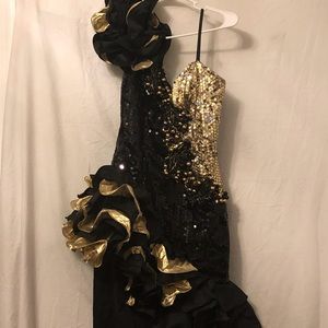Gold & Black Dress